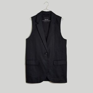 Madewell Larsen Vest - 100% Linen - Black - Medium